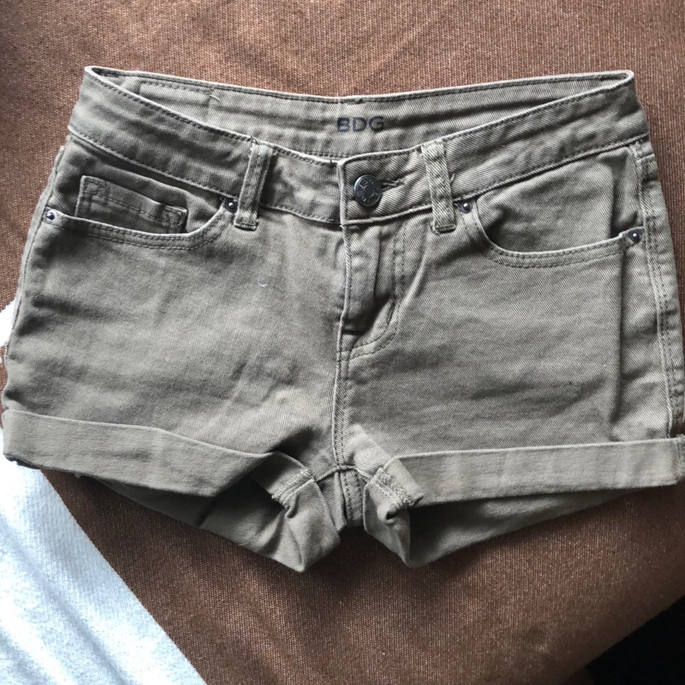 BDG olive green denim short